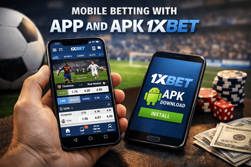User placing sports bets in the 1xBet mobile app on a smartphone